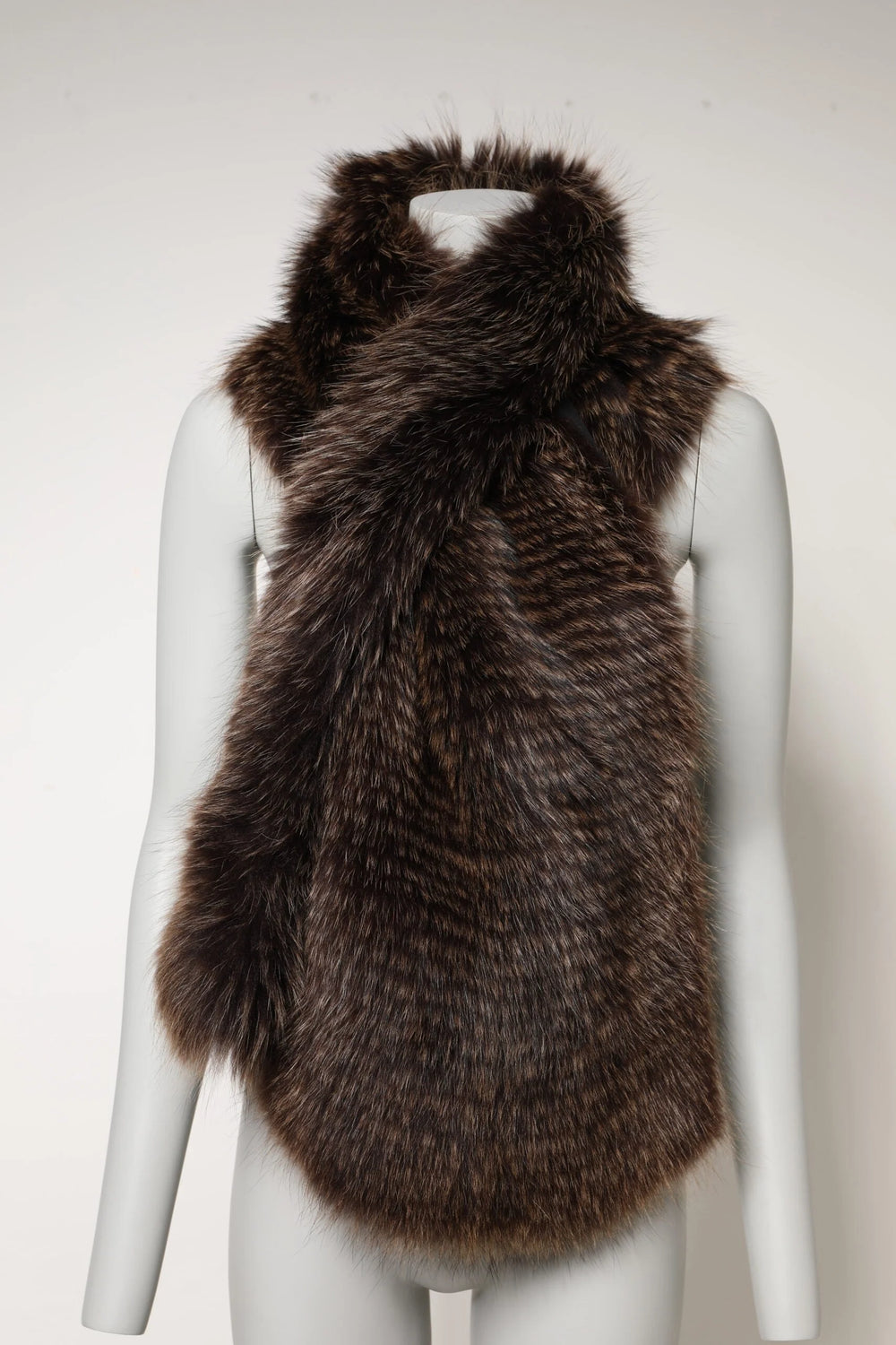 Dolce & Gabbana Brown Raccoon Fur Neck Warmer Winter Scarf - Scarves & Shawls