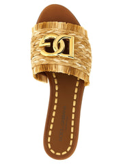 Dolce & Gabbana Brun Raffia Sandaler