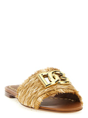 Dolce & Gabbana Brun Raffia Sandaler