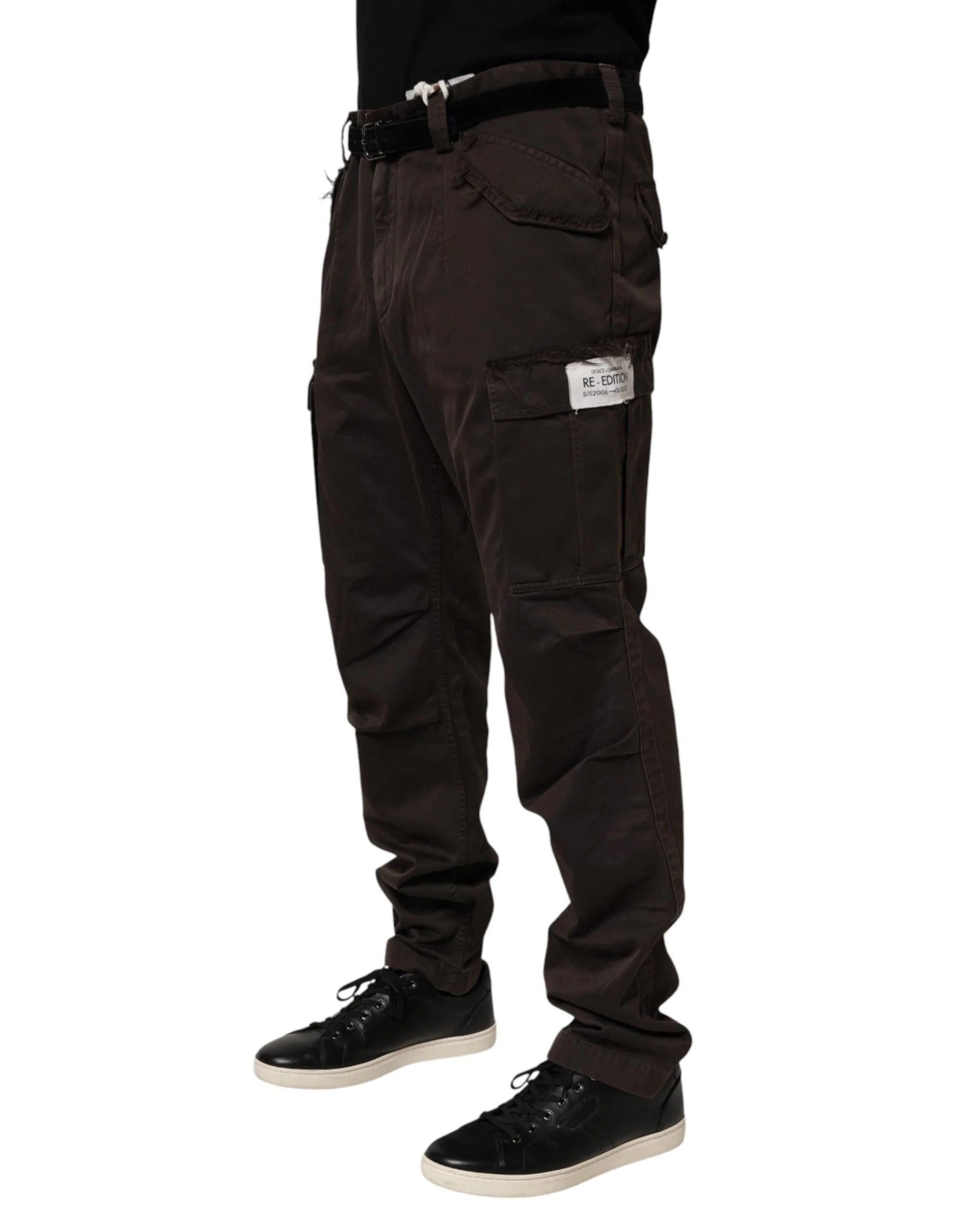 Dolce & Gabbana Brown Re- Edition Cotton Men Cargo Pants - IT50 | L - Cargo Pants