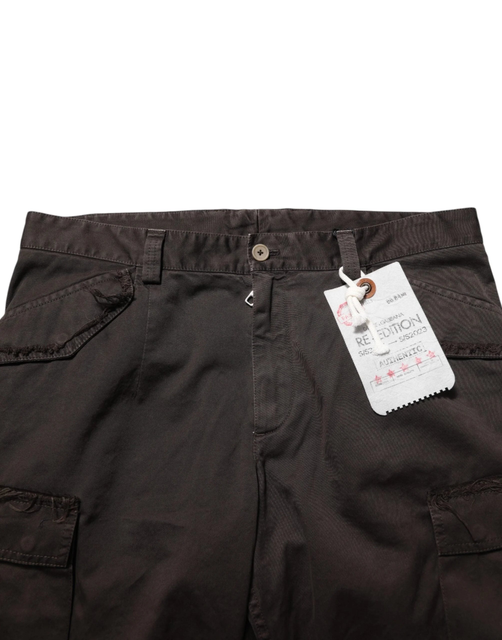 Dolce & Gabbana Brown Re- Edition Cotton Men Cargo Pants - IT50 | L