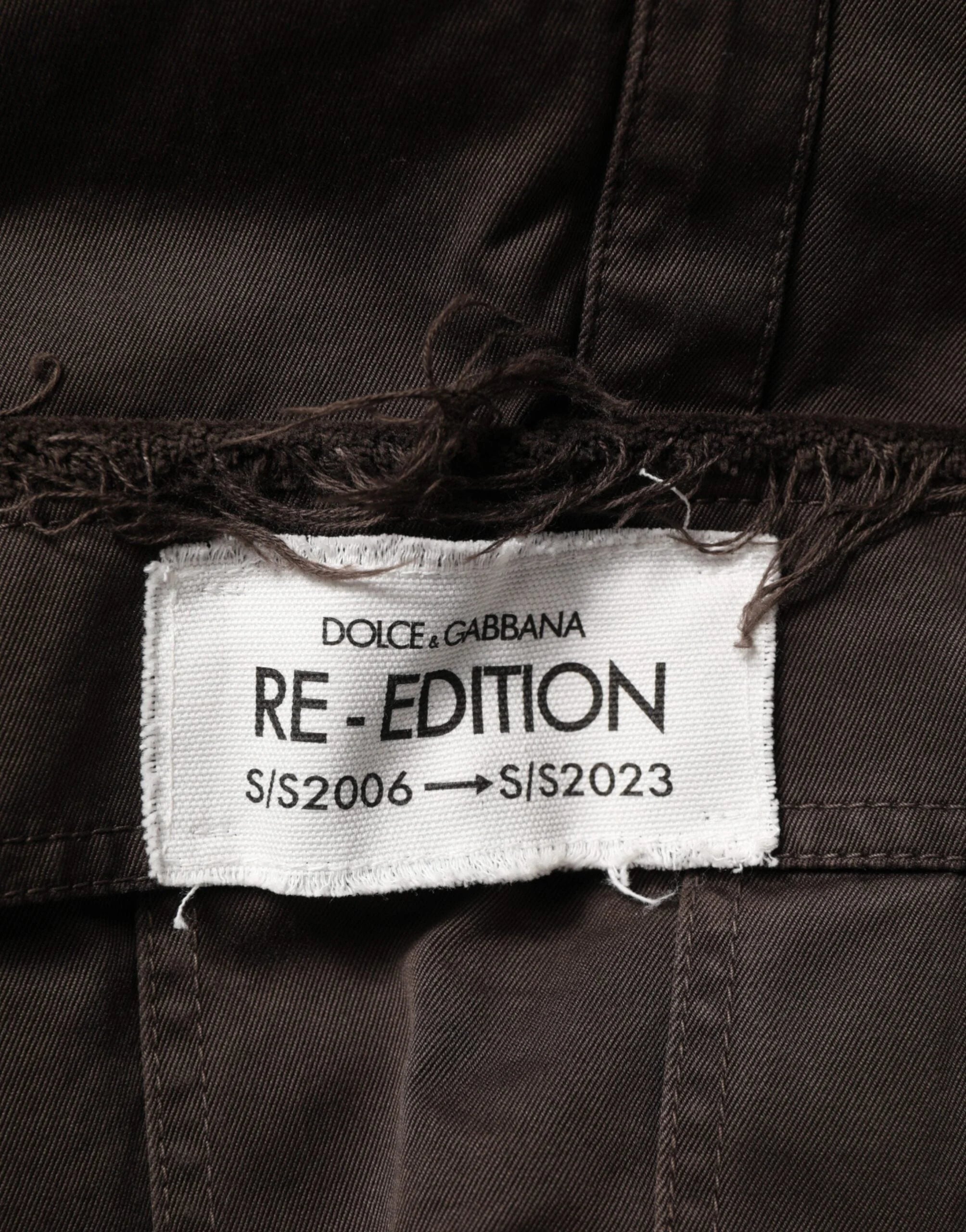 Dolce & Gabbana Brown Re- Edition Cotton Men Cargo Pants - IT50 | L