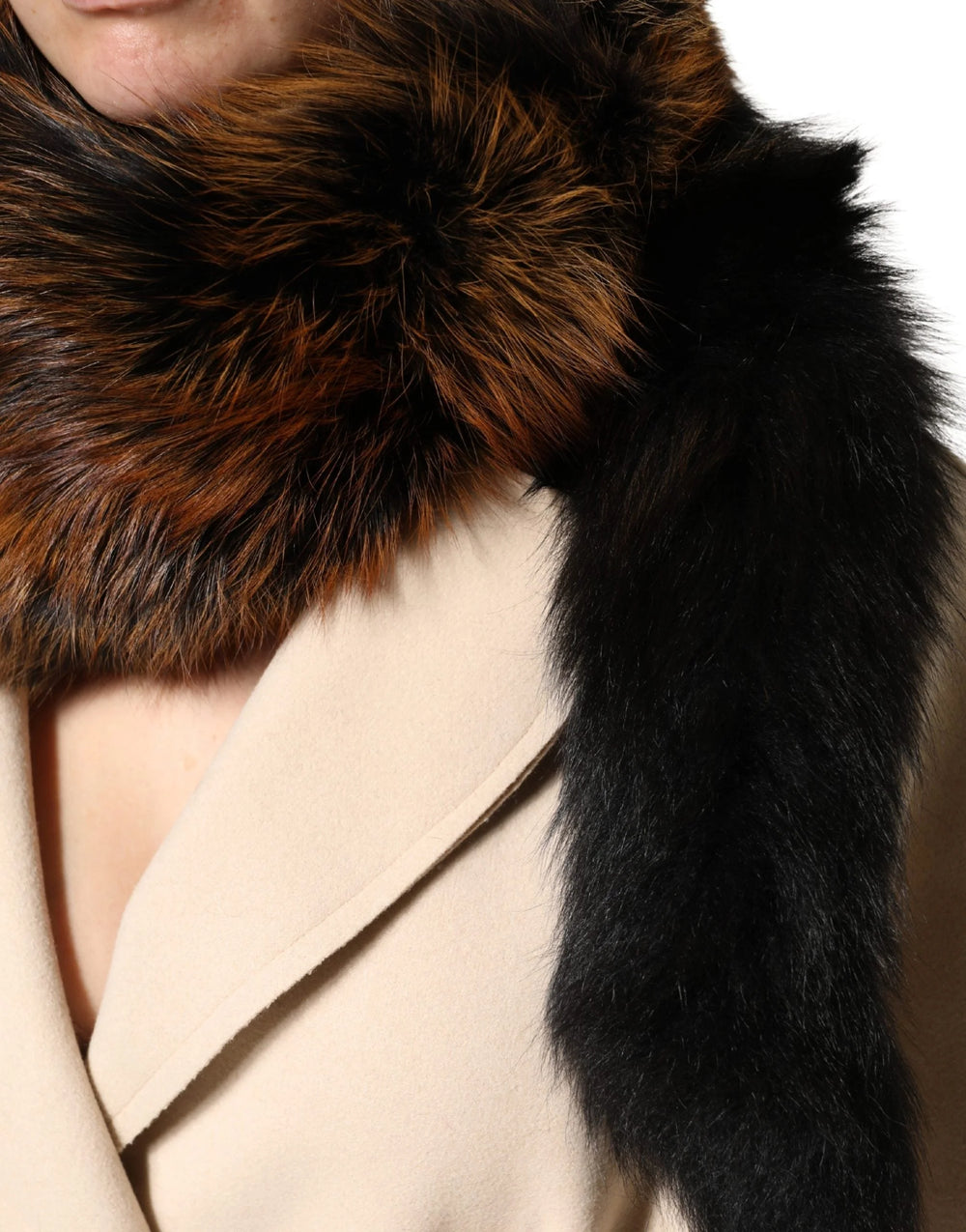 Dolce & Gabbana Brown Red Fox Fur Neck Warmer Winter Scarf