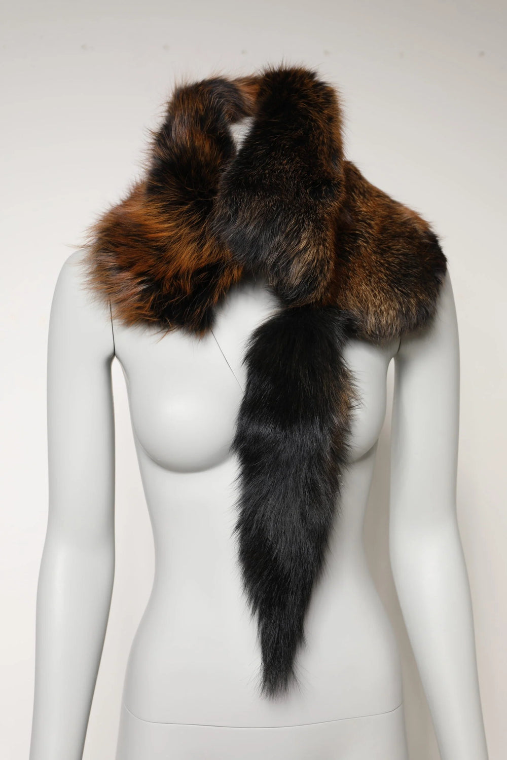 Dolce & Gabbana Brown Red Fox Fur Neck Warmer Winter Scarf - Scarves & Shawls