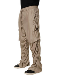 Dolce & Gabbana Brown Ruched Cargo Parachute Men Jogger Pants - IT50 | L