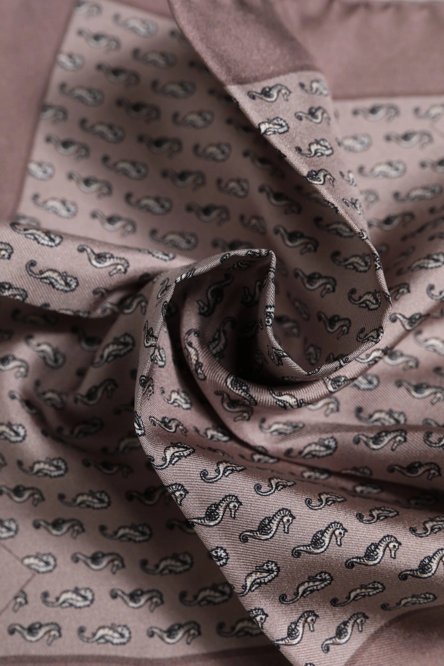 Dolce & Gabbana Brown Sea Horse Silk Square Foulard Scarf - Scarves & Shawls