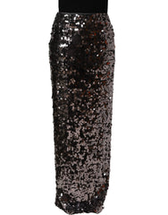 Dolce & Gabbana Brown Sequinned Embellished PencilCut Skirt - IT36|XXS