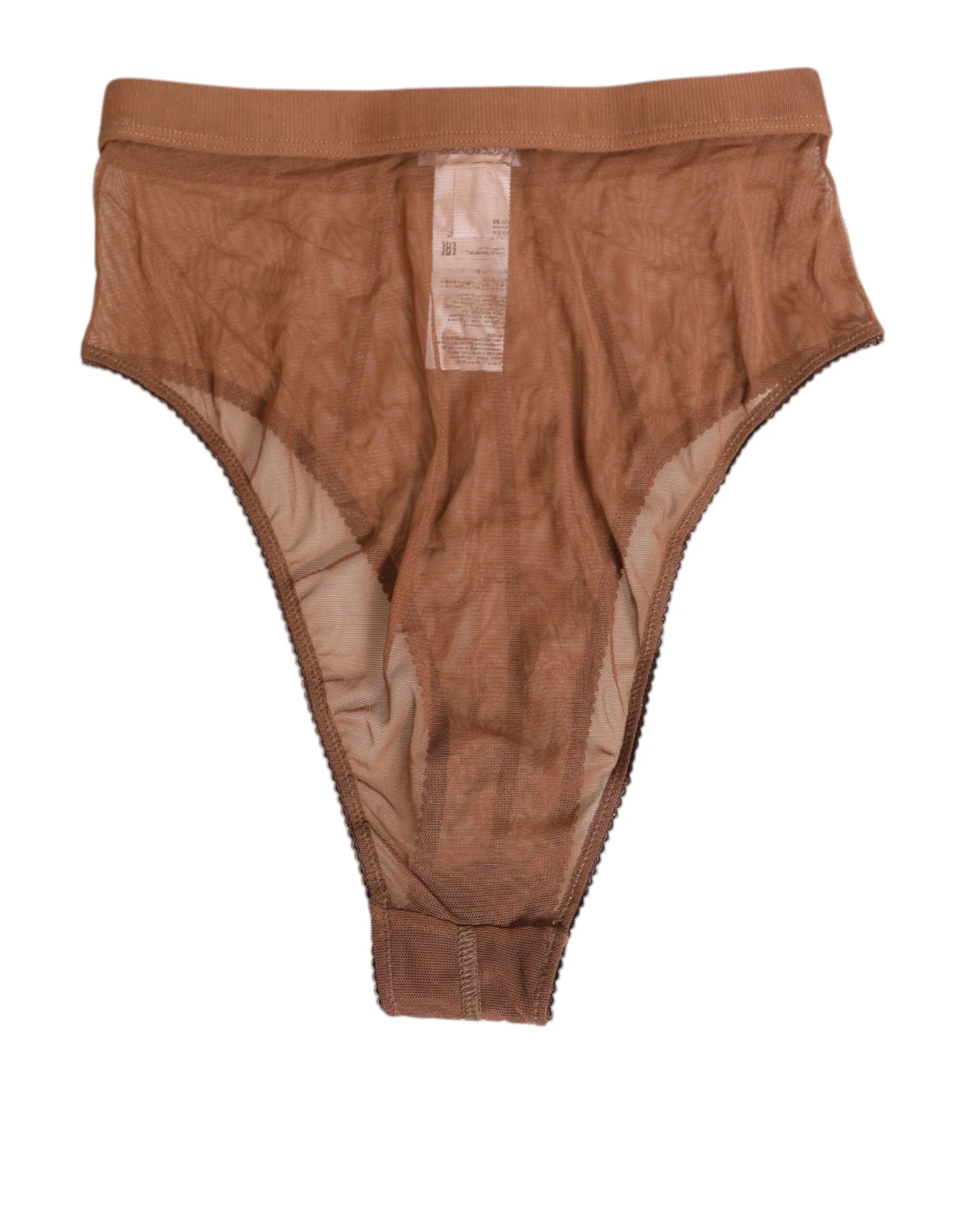 Dolce & Gabbana Brown Sheer Mesh High Waist Briefs Underwear - IT2 | S - Briefs