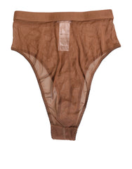 Dolce & Gabbana Brown Sheer Mesh High Waist Briefs Underwear - IT2 | S - Briefs