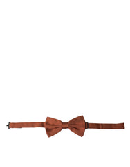 Dolce & Gabbana Brown Silk Adjustable Neck Men Bow Tie - Neckties