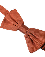 Dolce & Gabbana Brown Silk Adjustable Neck Men Bow Tie - Neckties