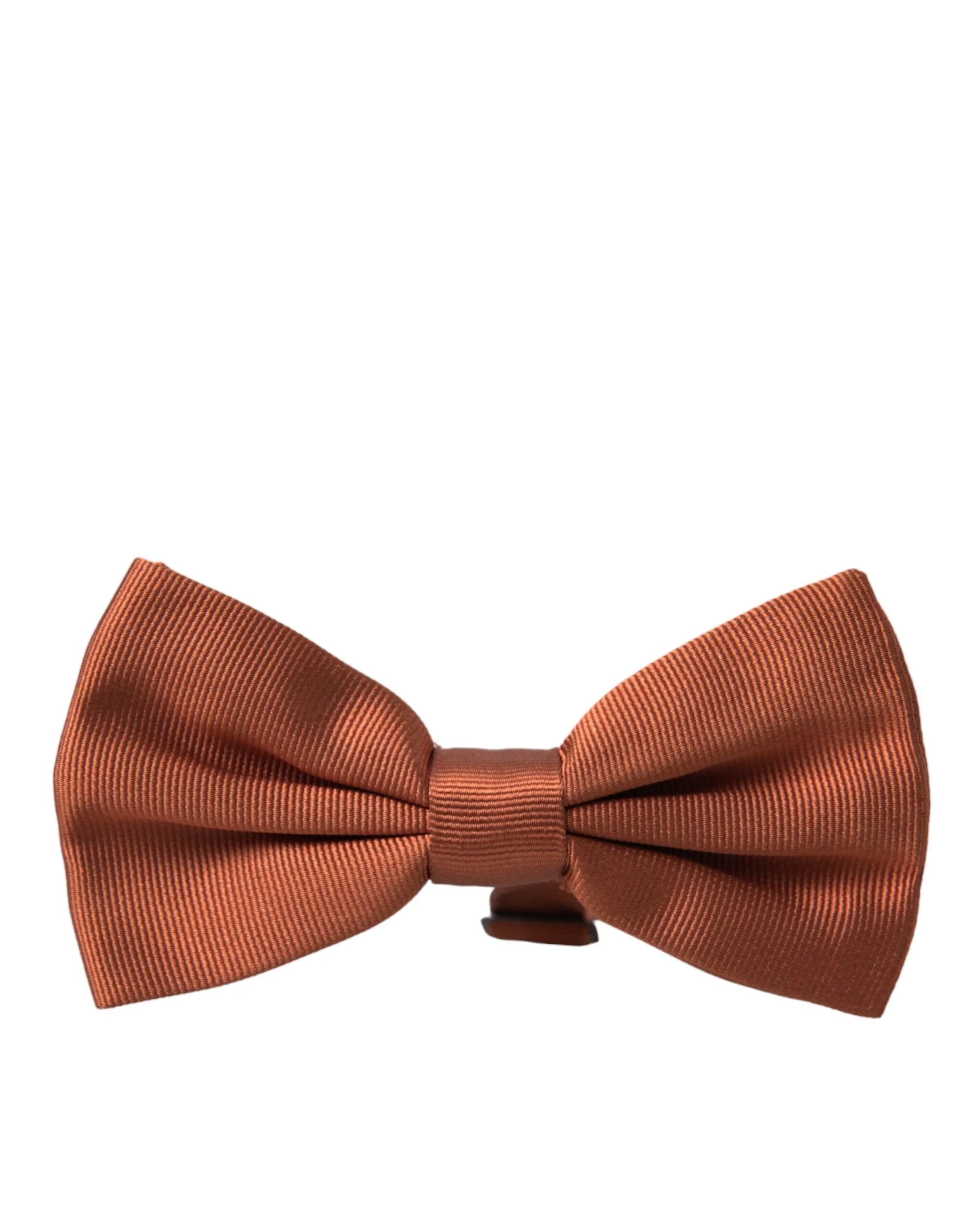 Dolce & Gabbana Brown Silk Adjustable Neck Men Bow Tie - Neckties