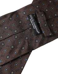 Dolce & Gabbana Brown Silk Branded Logo Adjustable Men Tie - Neckties