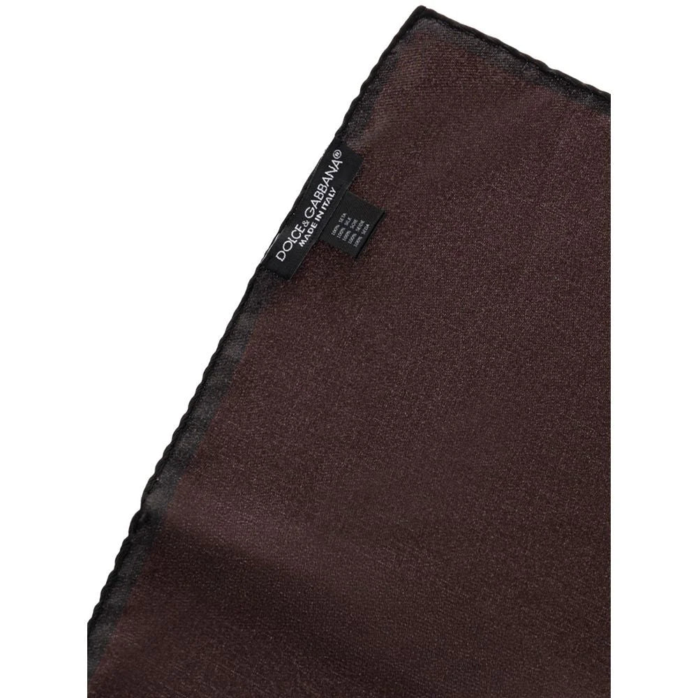 Dolce & Gabbana Brown Silk Pocket Square - Handkerchiefs