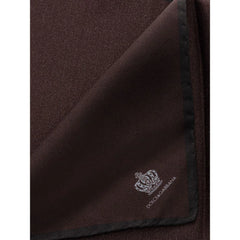 Dolce & Gabbana Brown Silk Pocket Square - Handkerchiefs