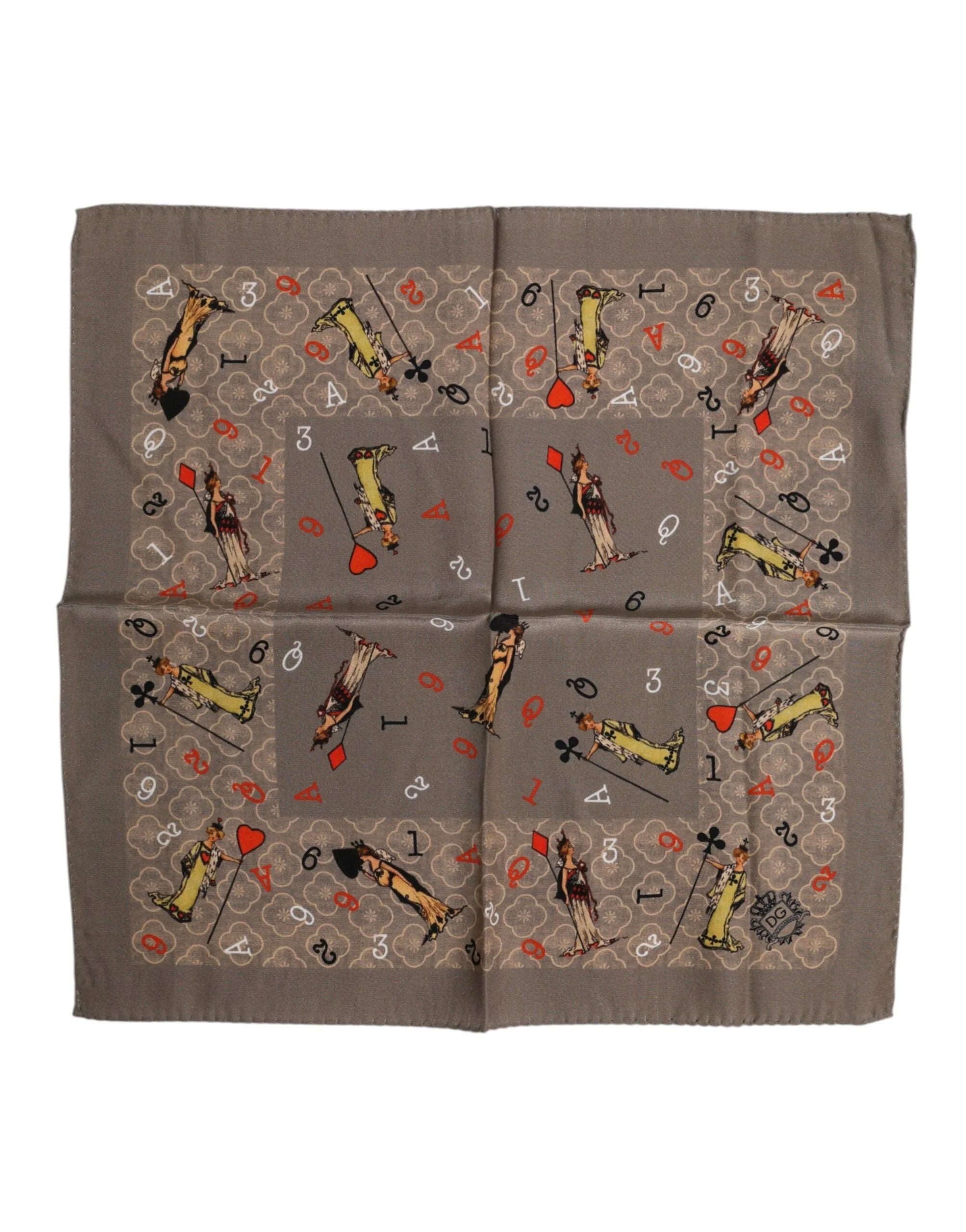 Dolce & Gabbana Brown Silk Printed Square Men Foulard Scarf - Scarves & Shawls