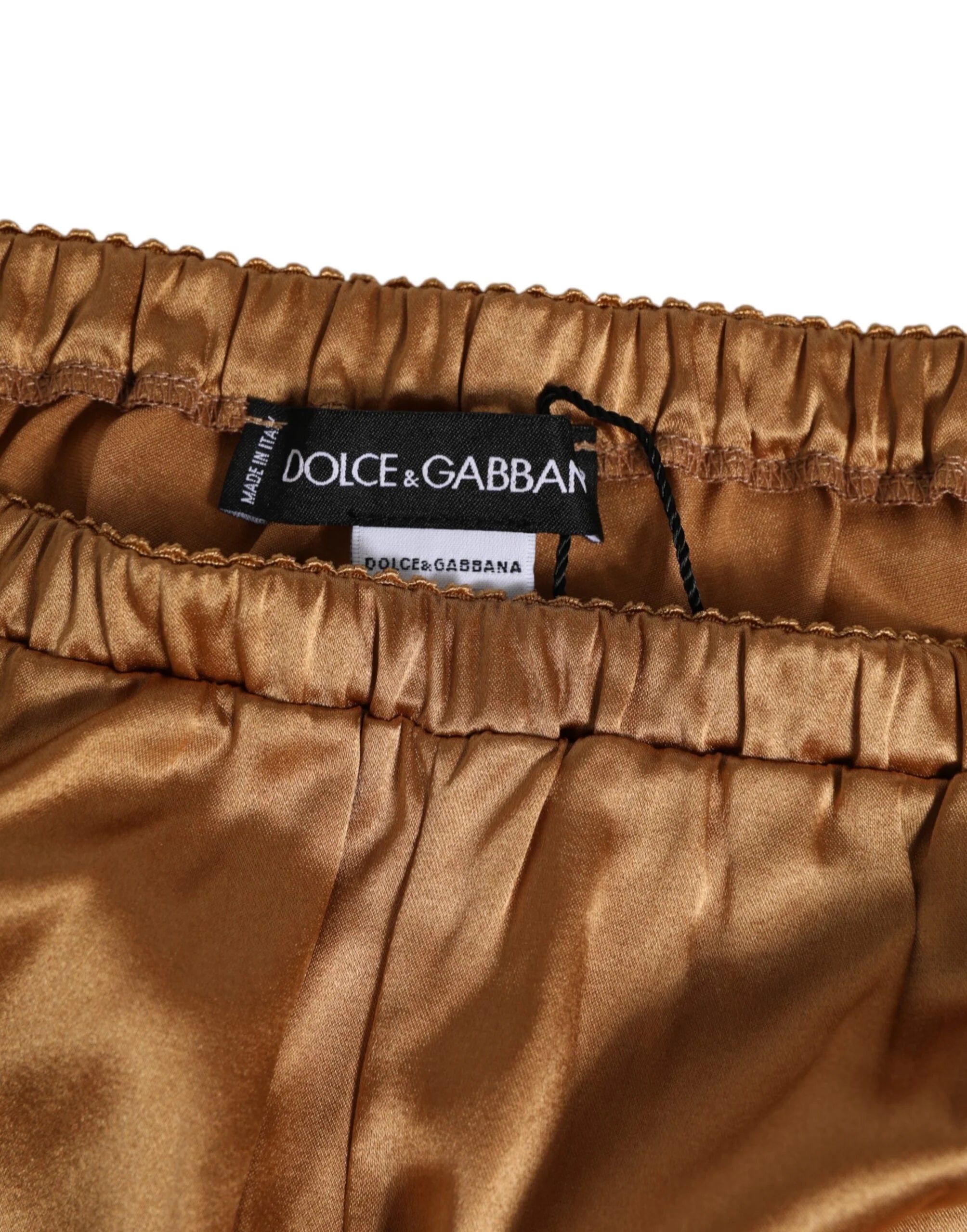 Dolce & Gabbana Brown Silk Satin Floral Lace Shorts Underwear - IT4 | L