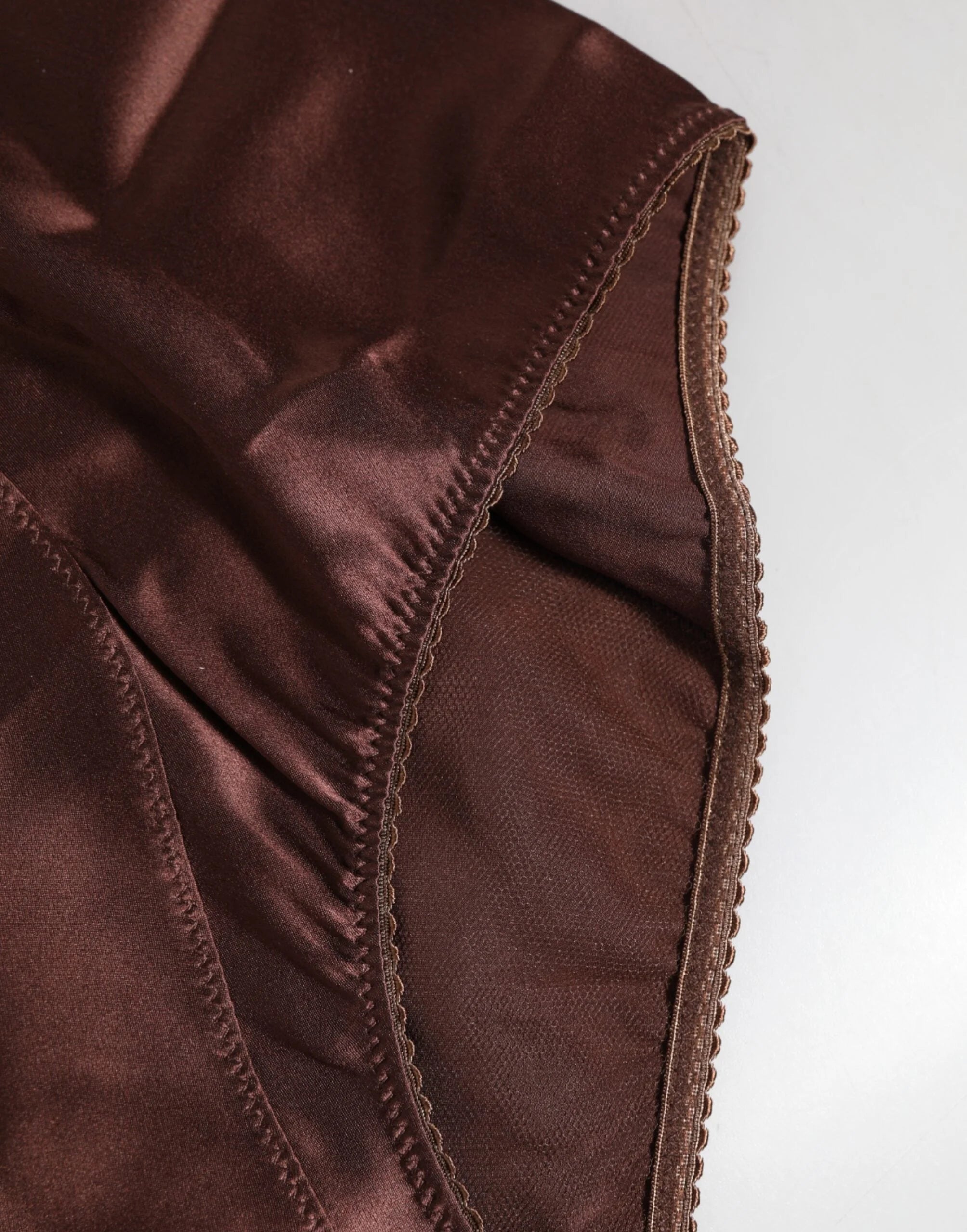 Dolce & Gabbana Brown Silk Stretch High Waist Girdle Underwear - IT2 | S - Shapewear