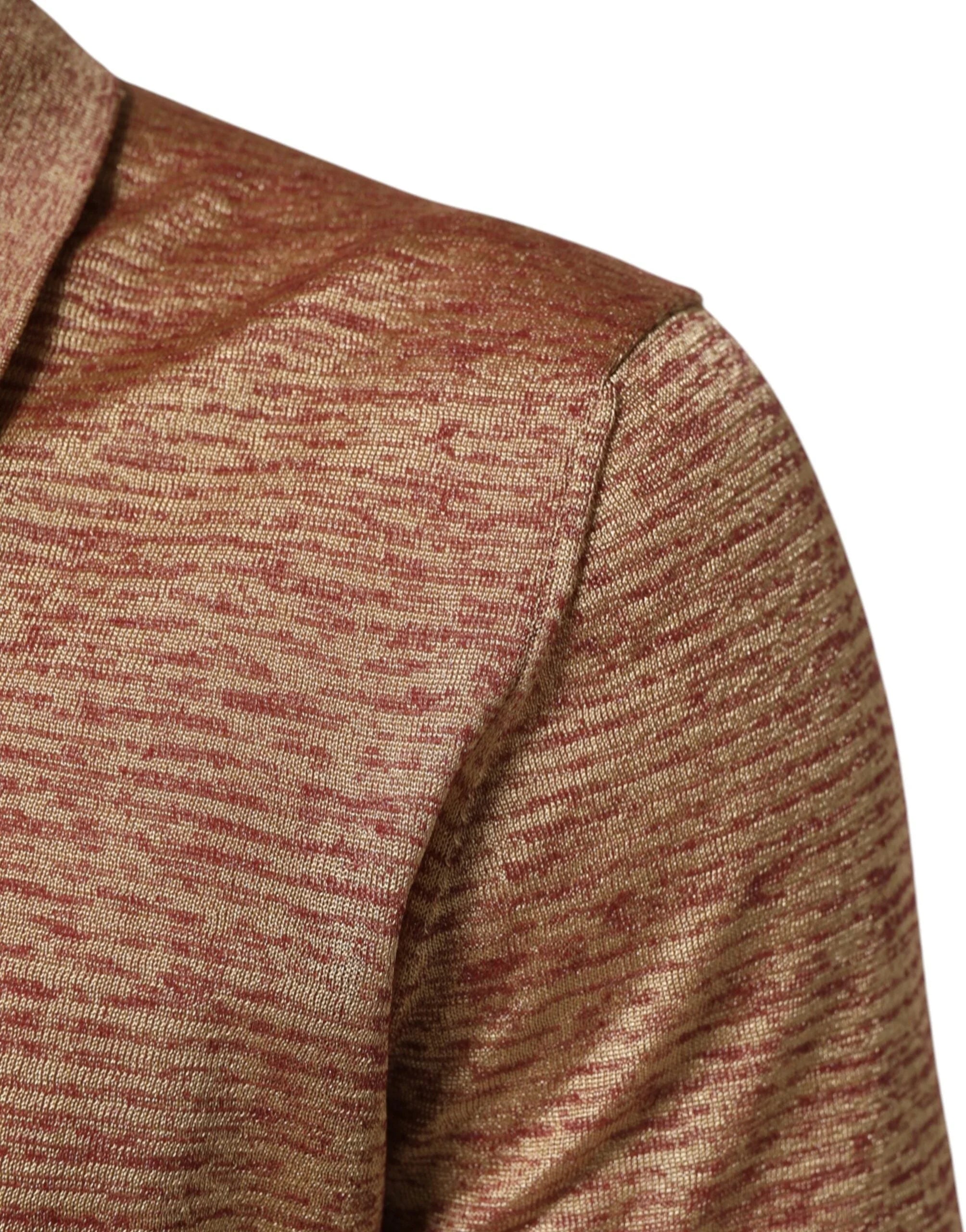 Dolce & Gabbana Brown Silk Textured Short Sleeve Polo T-shirt - IT48 | M - Polos