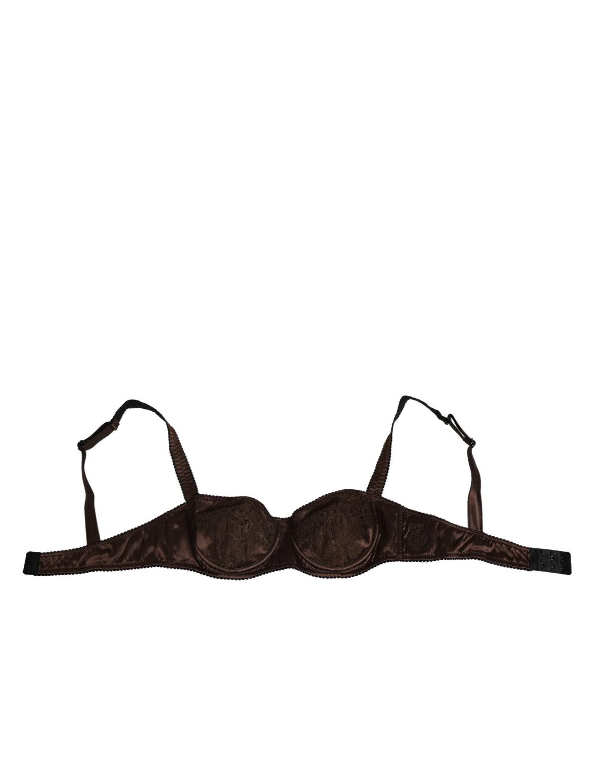 Dolce & Gabbana Brown Silk Underwired Balconette Bra Underwear - IT2 | S - Bras