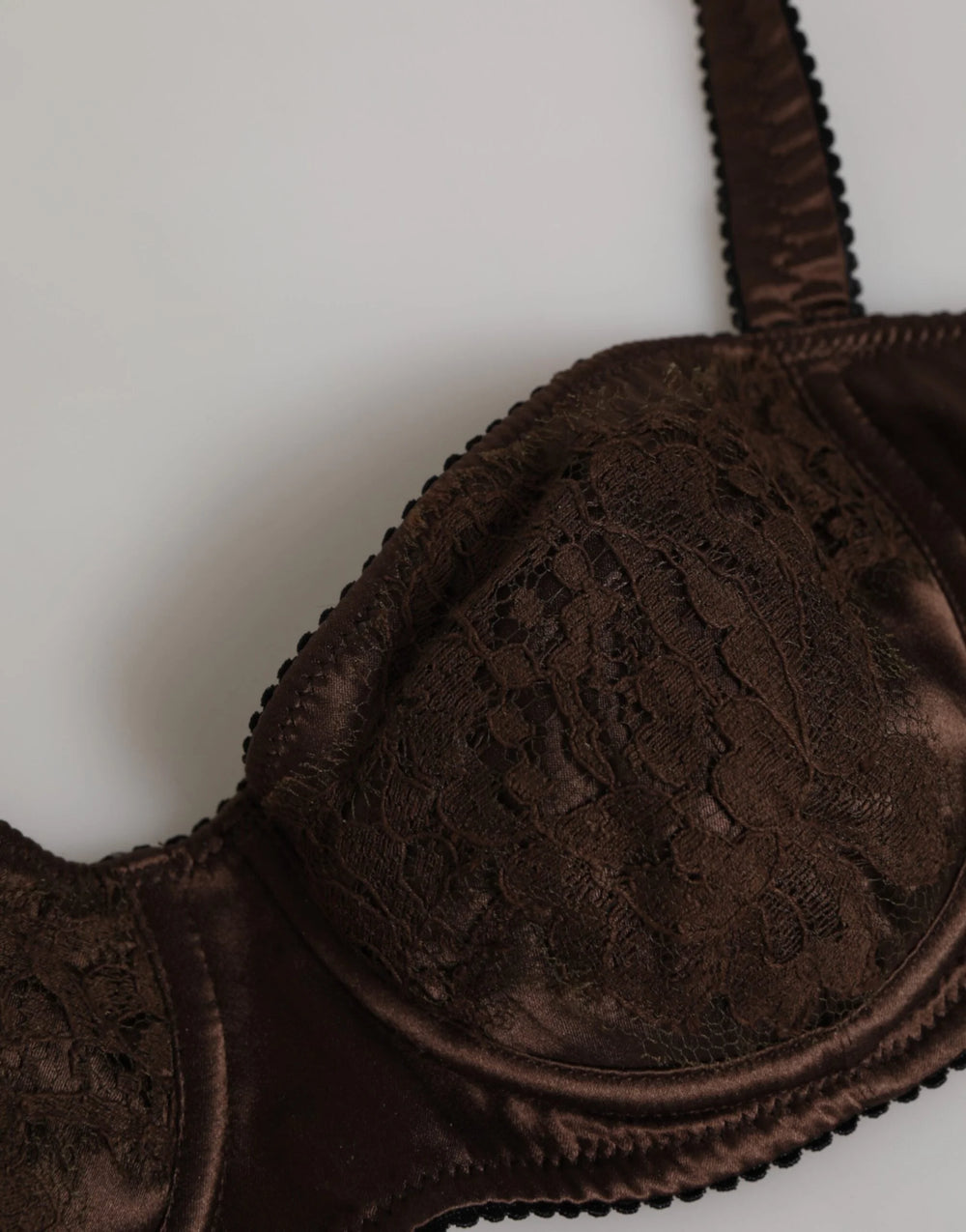 Dolce & Gabbana Brown Silk Underwired Balconette Bra Underwear - IT2 | S - Bras