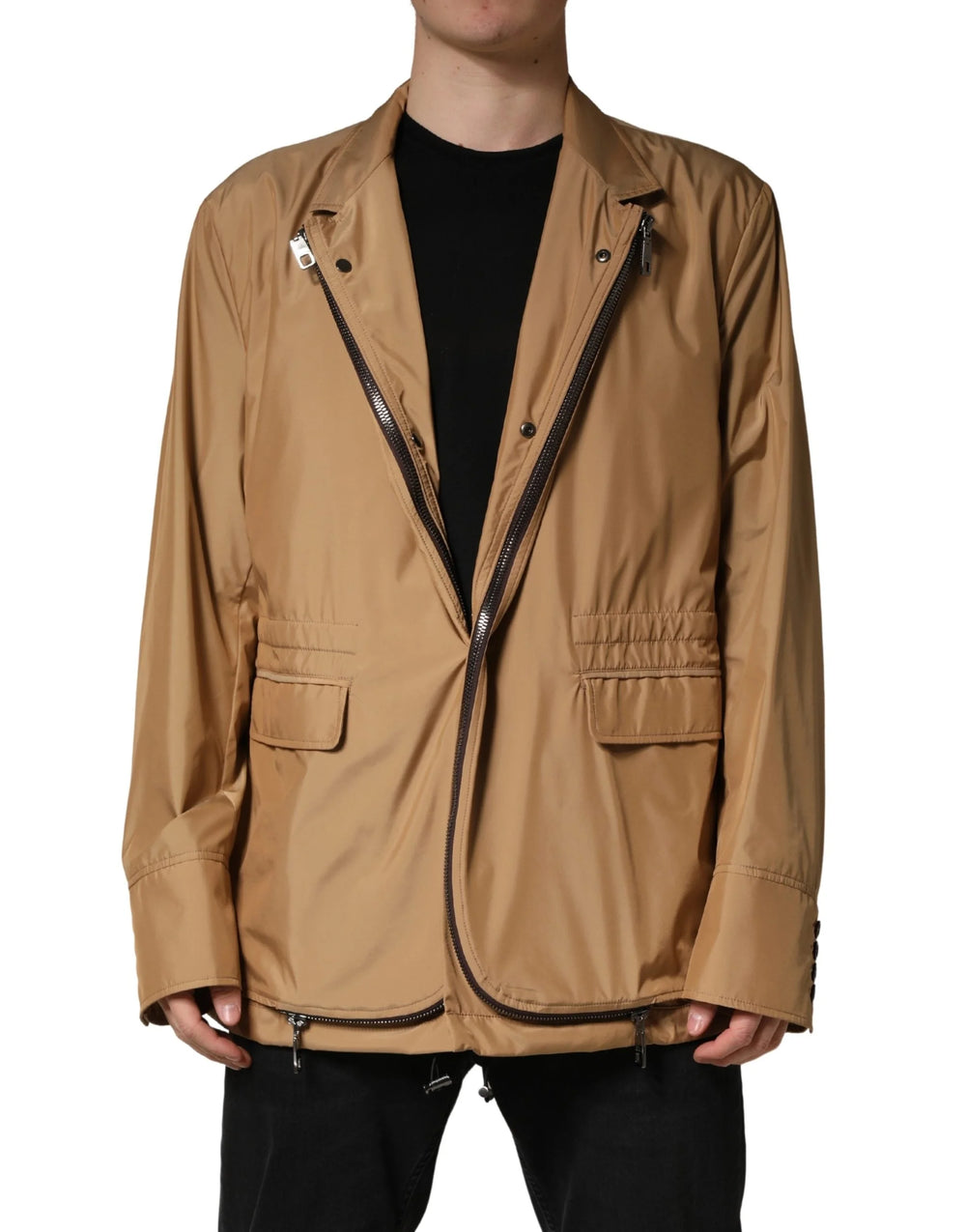 معطف جاكيت طبقات مزدوجة بني من دولتشي آند غابانا - IT58 | 3XL - معاطف