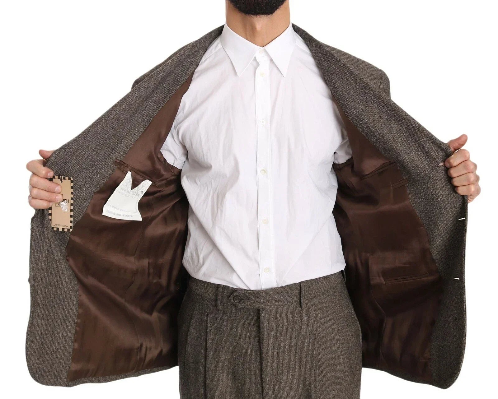 Dolce & Gabbana Brown Single Breasted Wool Suit - IT54 | XL - Pant Suits