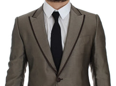 Dolce & Gabbana Brown Slim Fit Silk Two Button Blazer - IT44 | XS - Sport Jackets