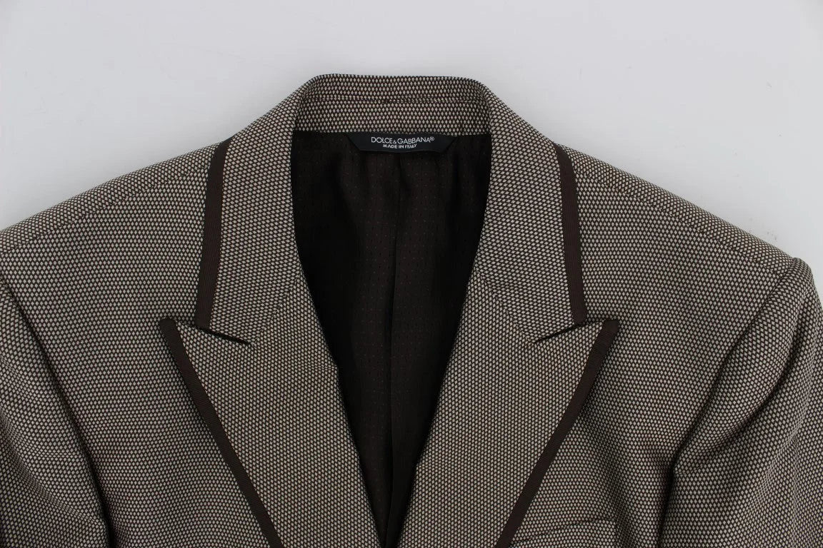 Dolce & Gabbana Brown Slim Fit Silk Two Button Blazer - IT44 | XS - Sport Jackets