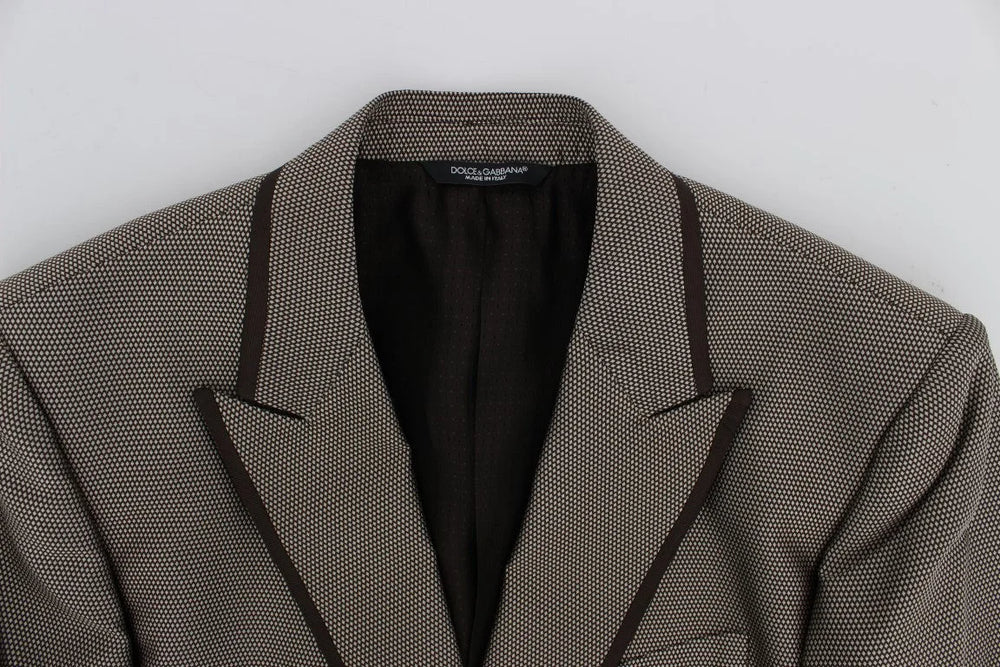Dolce & Gabbana Brown Slim Fit Silk Two Button Blazer - IT44 | XS - Sport Jackets