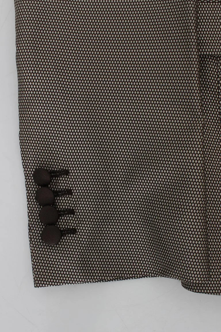 Dolce & Gabbana Brown Slim Fit Silk Two Button Blazer - IT44 | XS - Sport Jackets