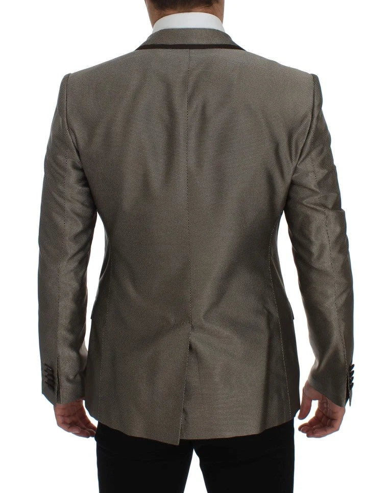 Dolce & Gabbana Brown Slim Fit Silk Two Button Blazer - IT44 | XS - Sport Jackets