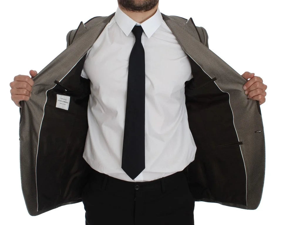Dolce & Gabbana Brown Slim Fit Silk Two Button Blazer - IT44 | XS - Sport Jackets