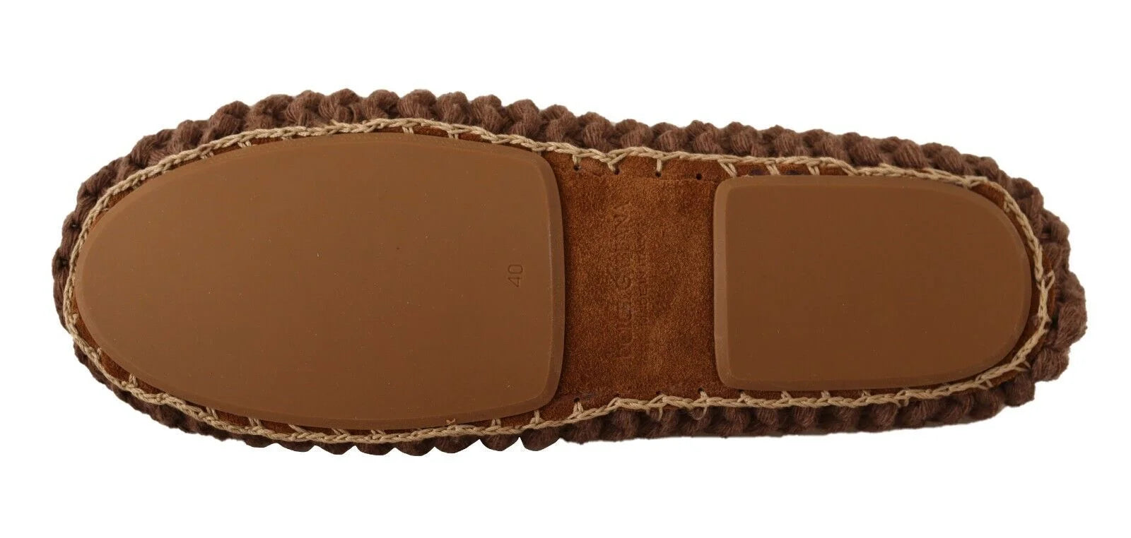 Dolce & Gabbana Brown Slip On Ballerina Flats Wool Knit Shoes - EU40/US9.5 - Flats