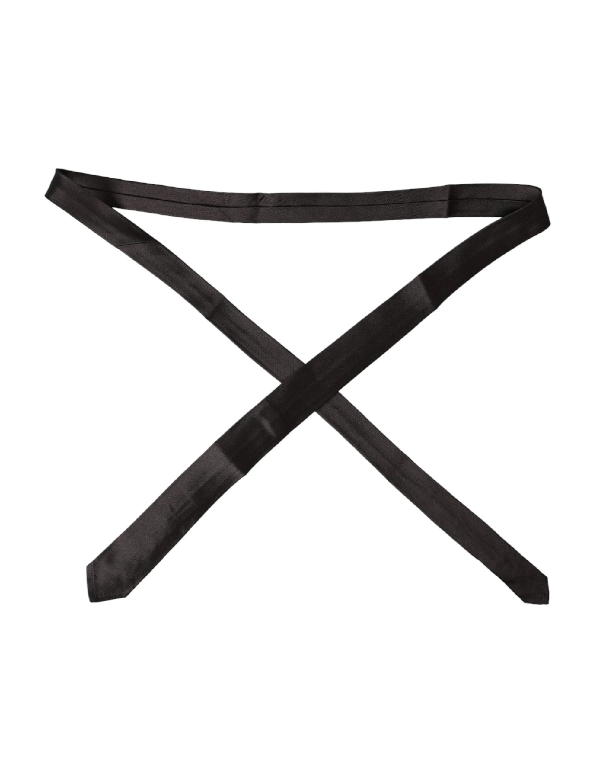 Dolce & Gabbana Brown Solid 100% Silk Adjustable Tie - Neckties