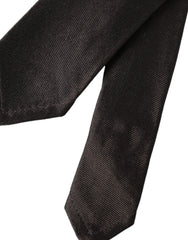 Dolce & Gabbana Brown Solid 100% Silk Adjustable Tie - Neckties