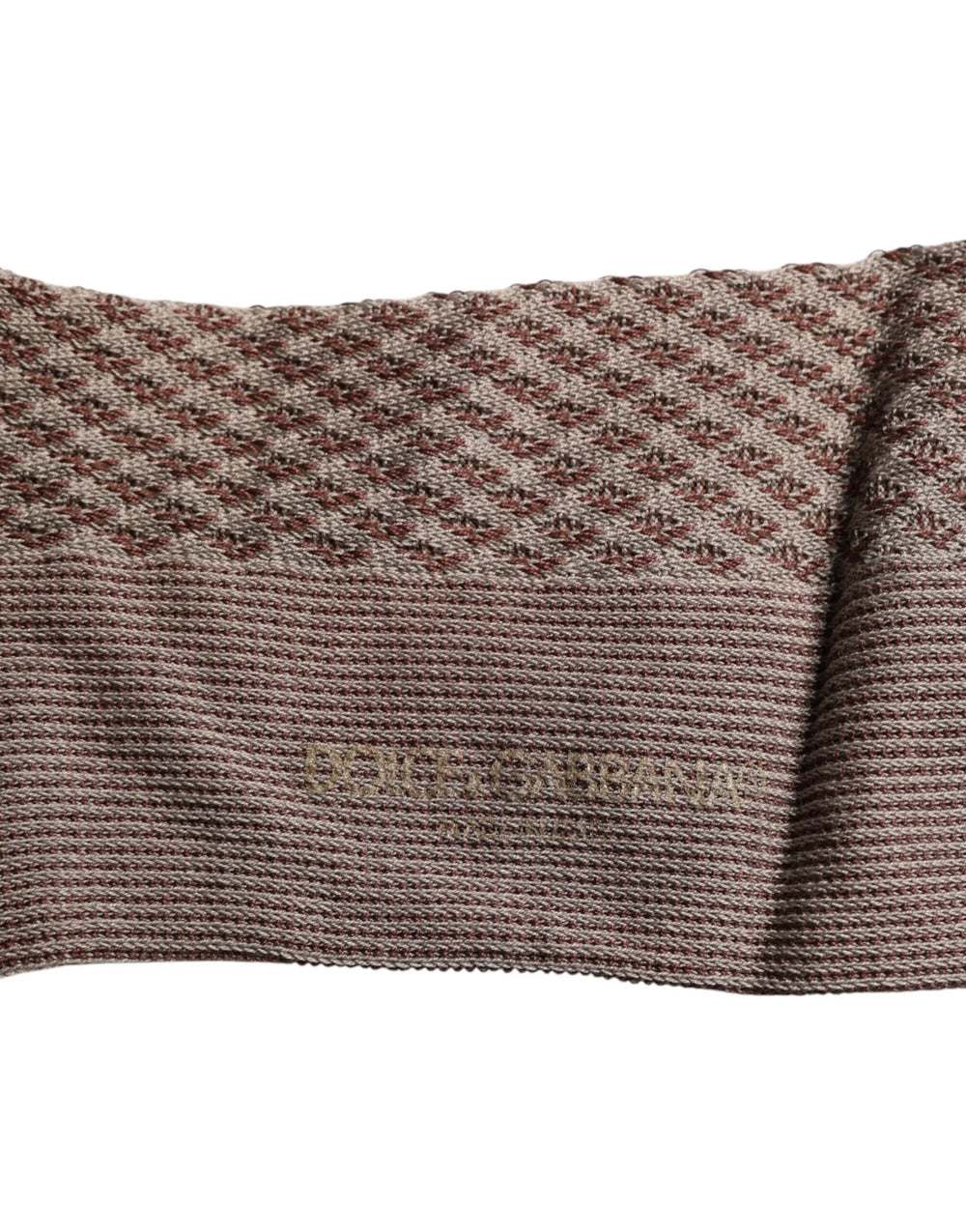 Dolce & Gabbana Brown Solid DG Logo Mid Calf Men Socks - L - Crew Socks