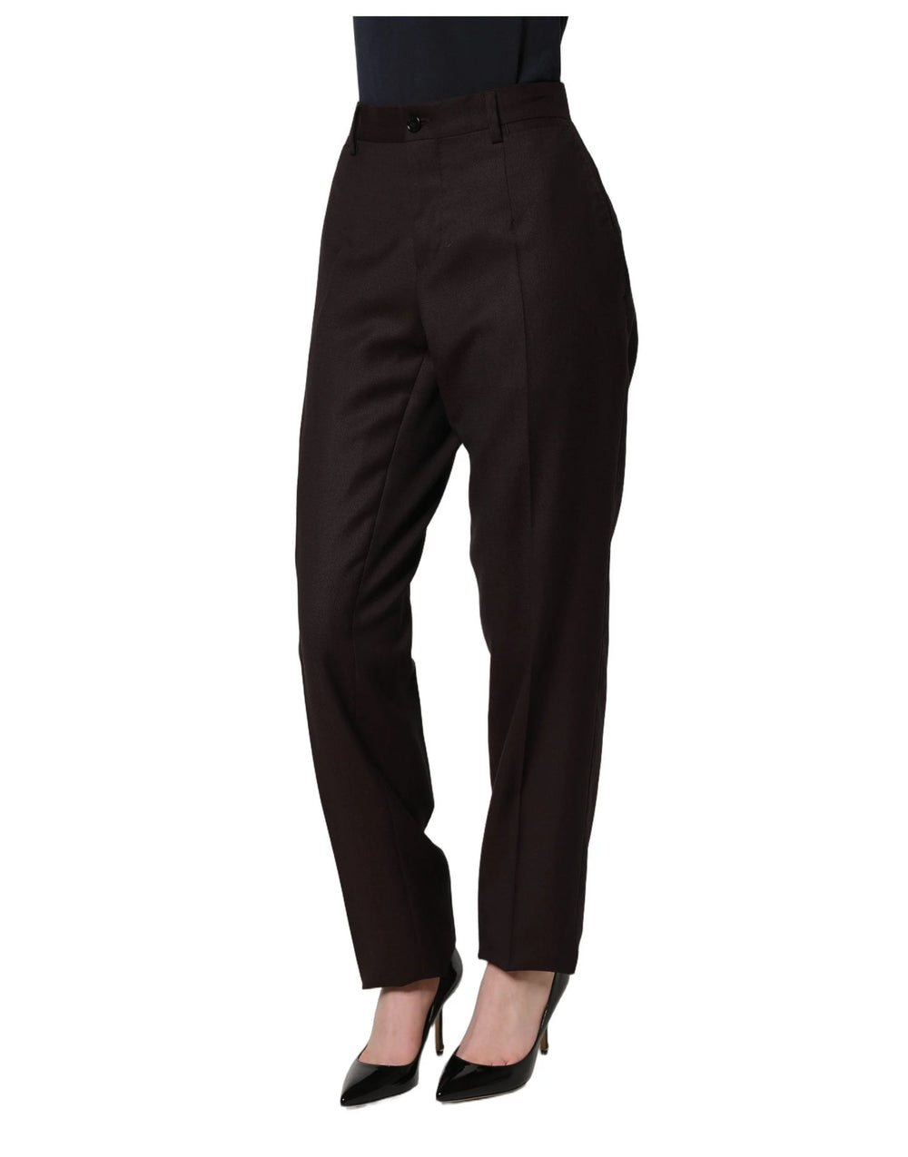 Dolce & Gabbana Brown Straight Leg Dress Silk Trousers Pants - IT44 | L