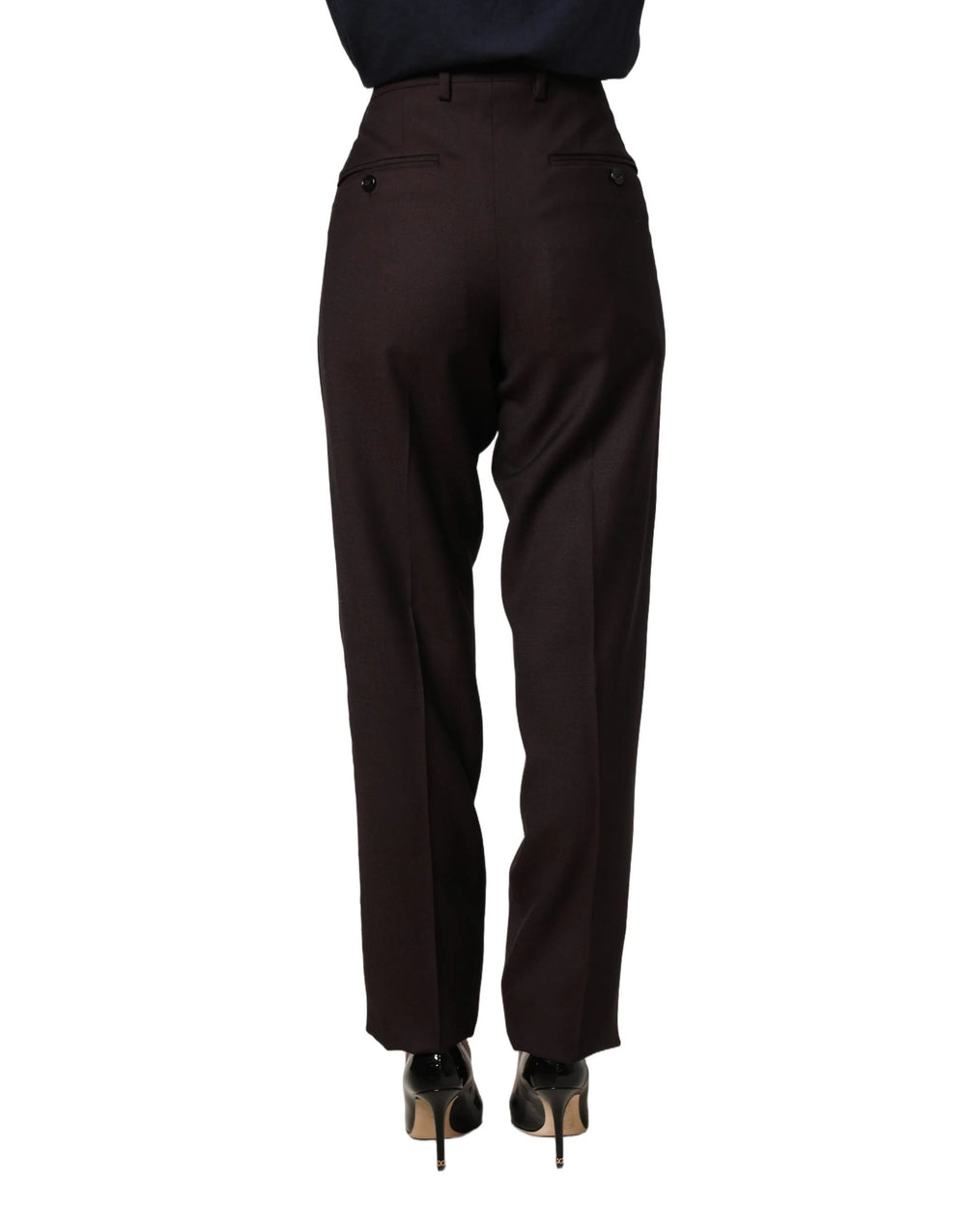 Dolce & Gabbana Brown Straight Leg Dress Silk Trousers Pants - IT44 | L