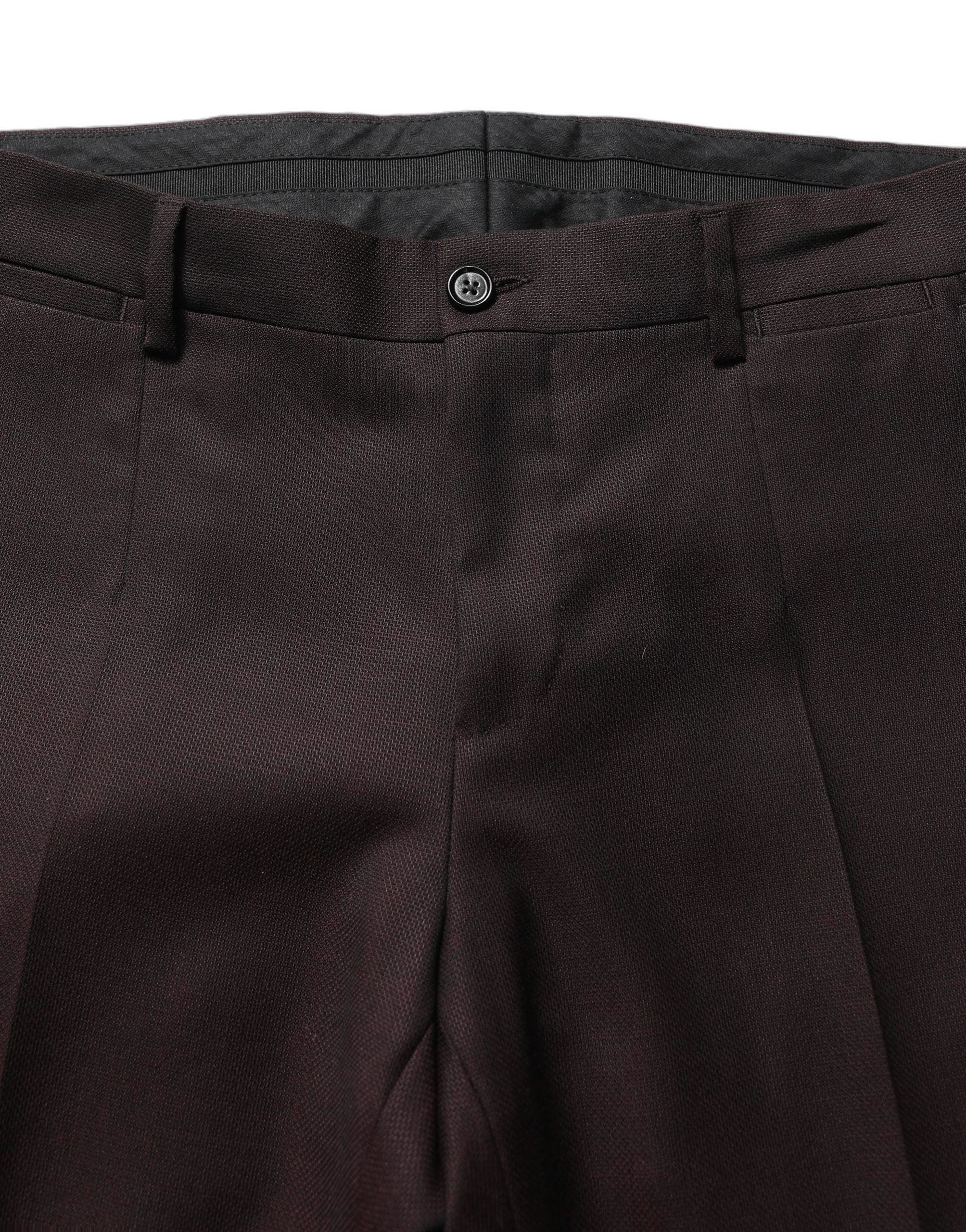 Dolce & Gabbana Brown Straight Leg Dress Silk Trousers Pants - IT44 | L
