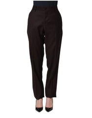 Dolce & Gabbana Brown Straight Leg Dress Silk Trousers Pants - IT44 | L