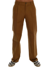 Dolce & Gabbana Brown Stretch Cotton Pants - Trousers