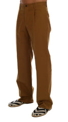 Dolce & Gabbana Brown Stretch Cotton Pants - Trousers