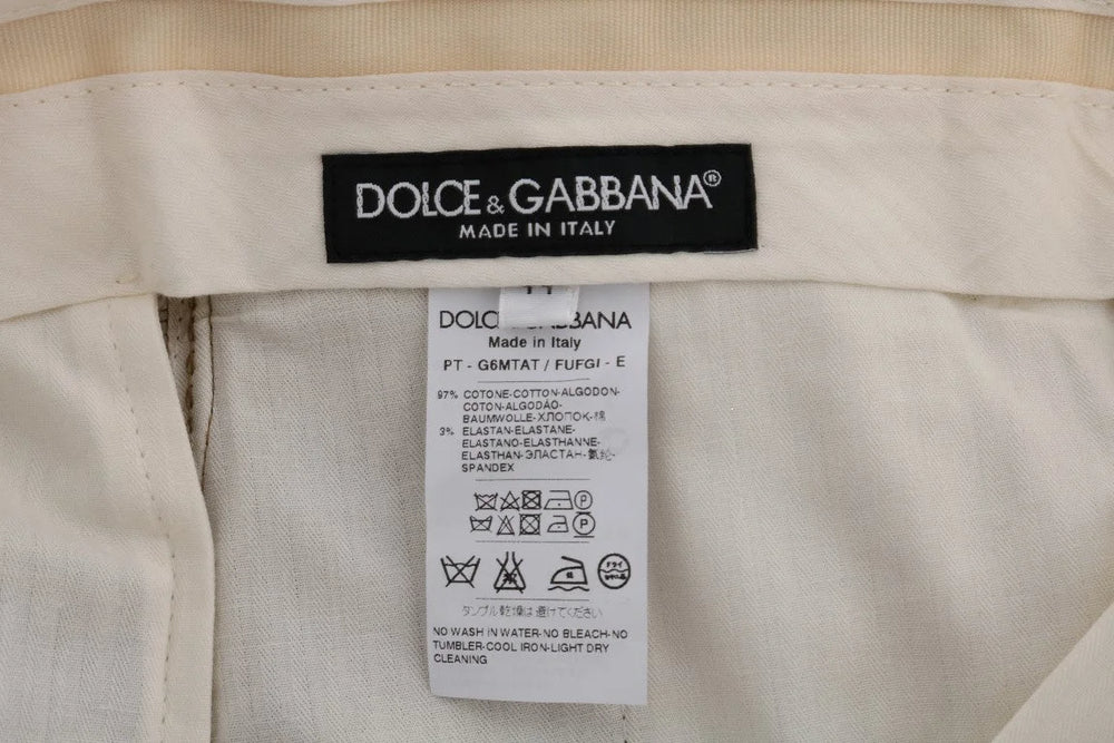 Dolce & Gabbana Brown Stretch Cotton Pants - Trousers