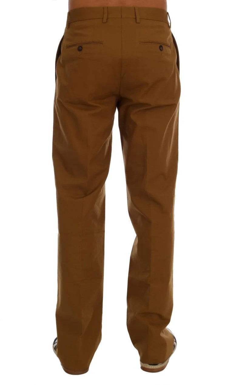Dolce & Gabbana Brown Stretch Cotton Pants - Trousers