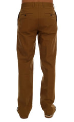 Dolce & Gabbana Brown Stretch Cotton Pants - Trousers