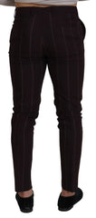 Dolce & Gabbana Brown Striped Men Trousers Cotton Pants - IT48 | M - Trousers