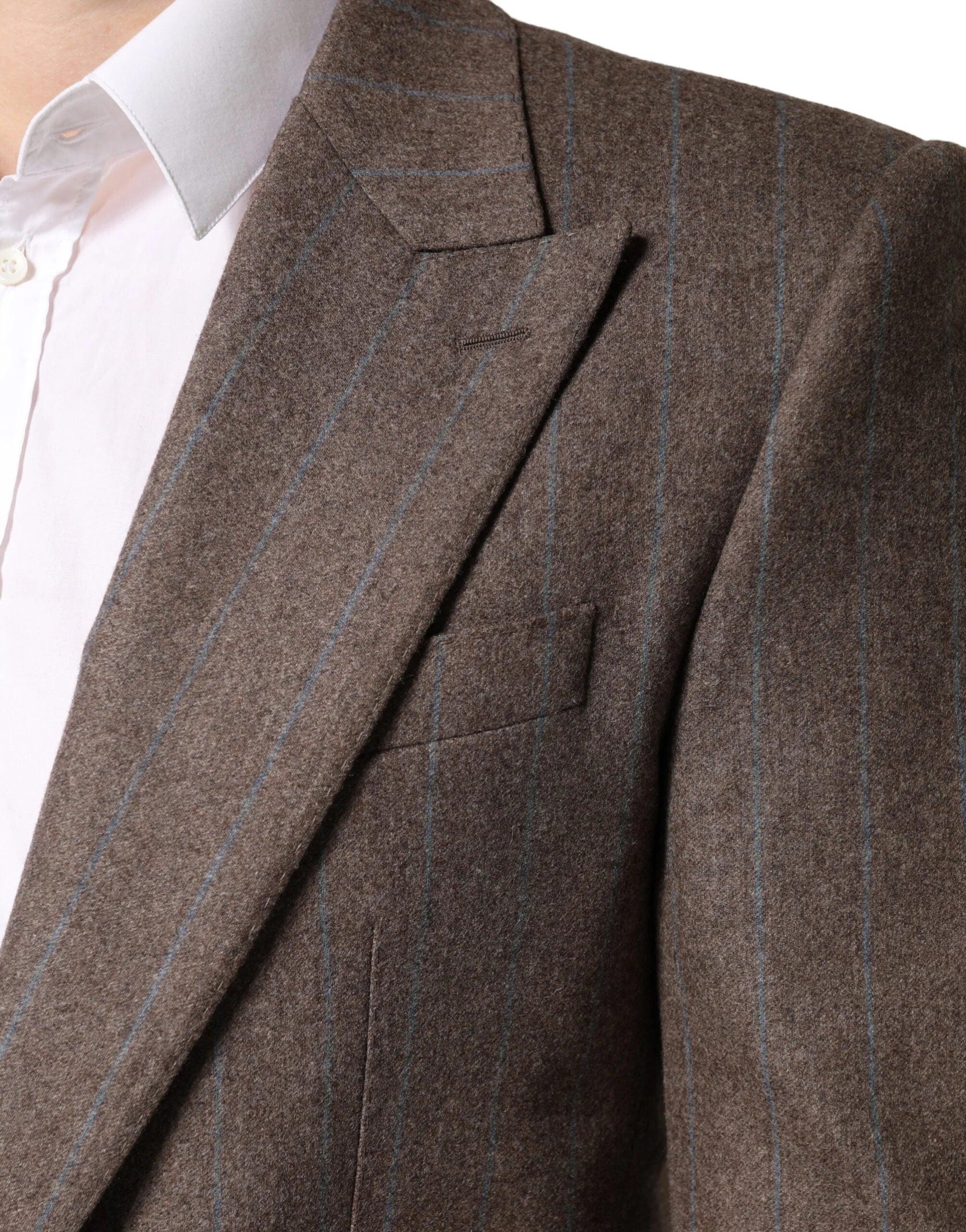 Dolce & Gabbana Brown Stripes Single Breasted Blazer - IT48 | M