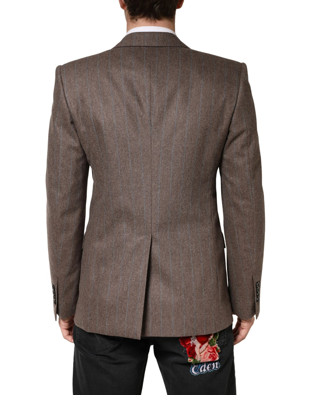 Dolce & Gabbana Brown Stripes Single Breasted Blazer - IT48 | M