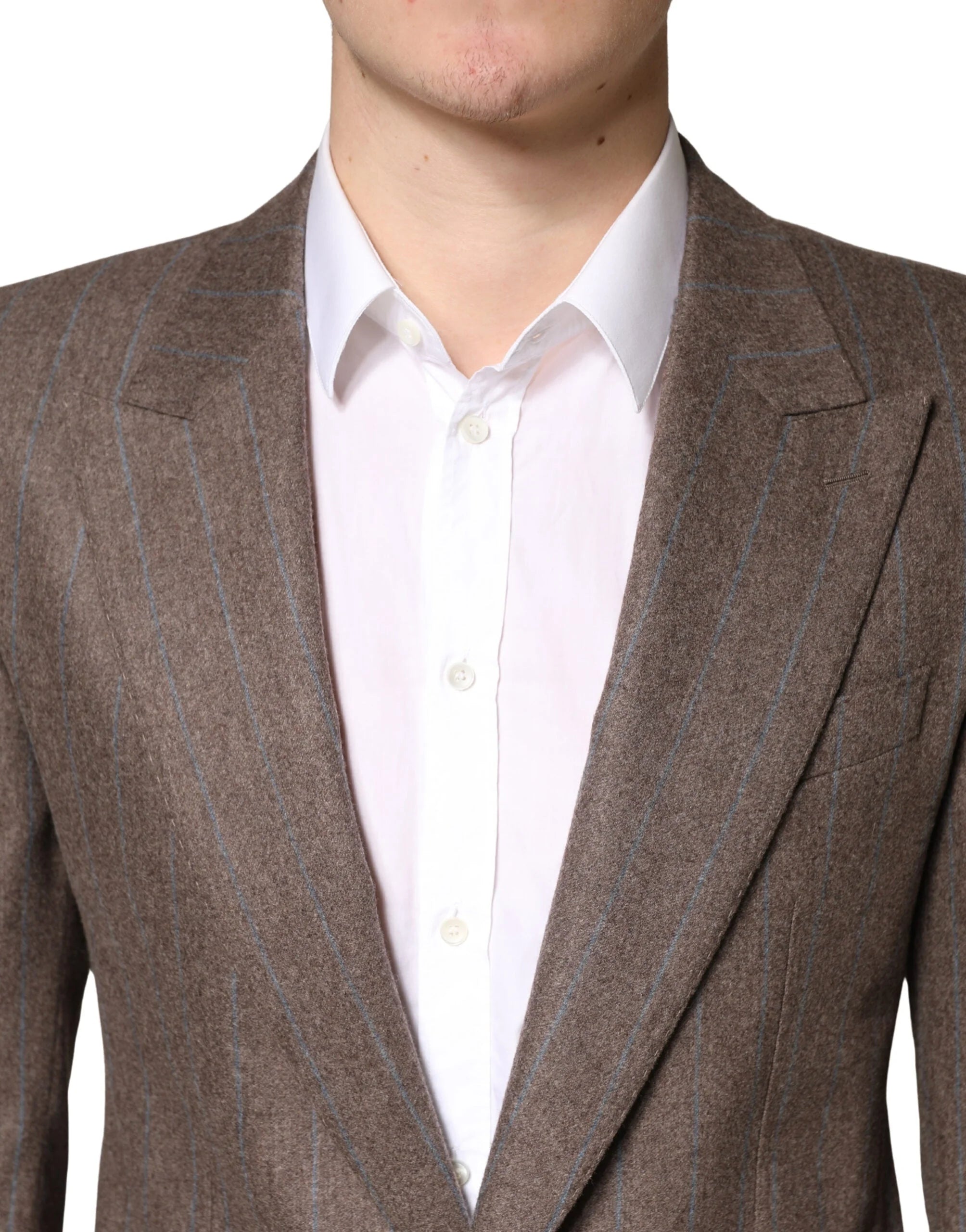 Dolce & Gabbana Brown Stripes Single Breasted Blazer - IT48 | M